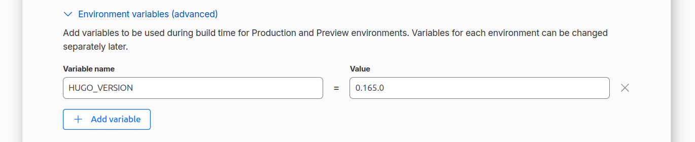 Environment variable